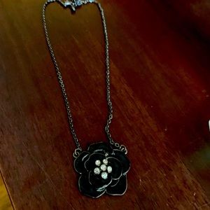 Black Betsey Johnson heart necklace.